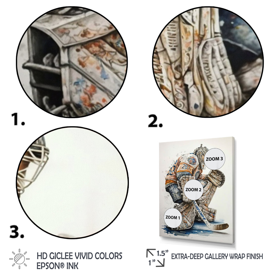 Goal Keeper During Hockey Game I - Sport Hockey Canvas Wall Art