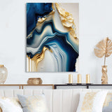 Abstract Geode Gold And Blue Marble II - Abstract Canvas Wall Art