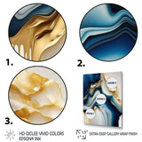 Abstract Geode Gold And Blue Marble II - Abstract Canvas Wall Art