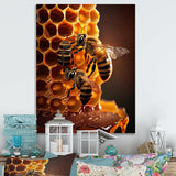 Honey Bees In Nest - Bee Canvas Wall Art