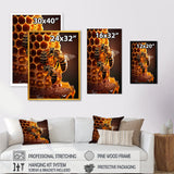 Honey Bees In Nest - Bee Canvas Wall Art