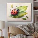 Ladybug On A Leaf - Ladybug Home Decor Art