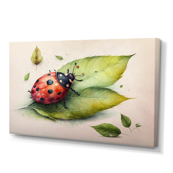 Ladybug On A Leaf - Ladybug Home Decor Art