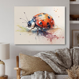 Ladybug On A Leaf Watercolor - Ladybug Living Room Wall Art