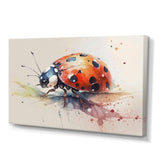 Ladybug On A Leaf Watercolor - Ladybug Living Room Wall Art