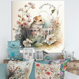 Mouse In Crib With Flowers - Mouse Wall Art Prints