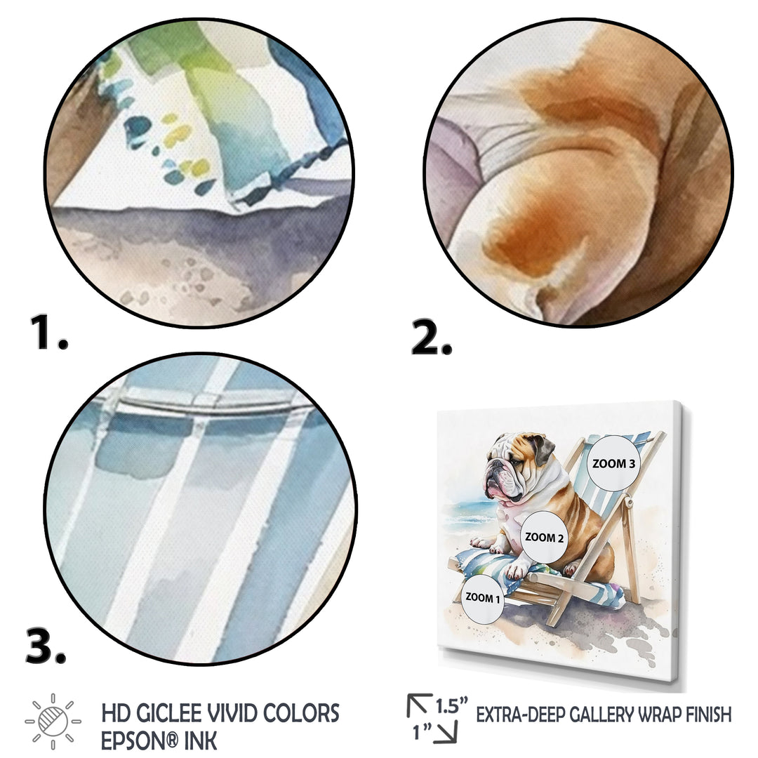 Dog Laying On The Beach - Dog Canvas Wall Art