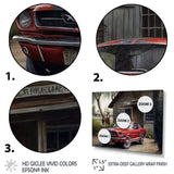 Red Muscle Car On A Ranch - Cars American Muscle Canvas Wall Art