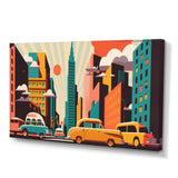 Futuristic Cityscape With Cars I - Car/Van Canvas Wall Art