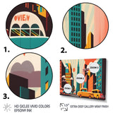 Futuristic Cityscape With Cars I - Car/Van Canvas Wall Art