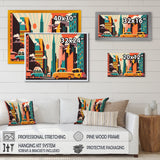 Futuristic Cityscape With Cars I - Car/Van Canvas Wall Art