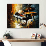 Piano On Stage - Music Canvas Wall Art