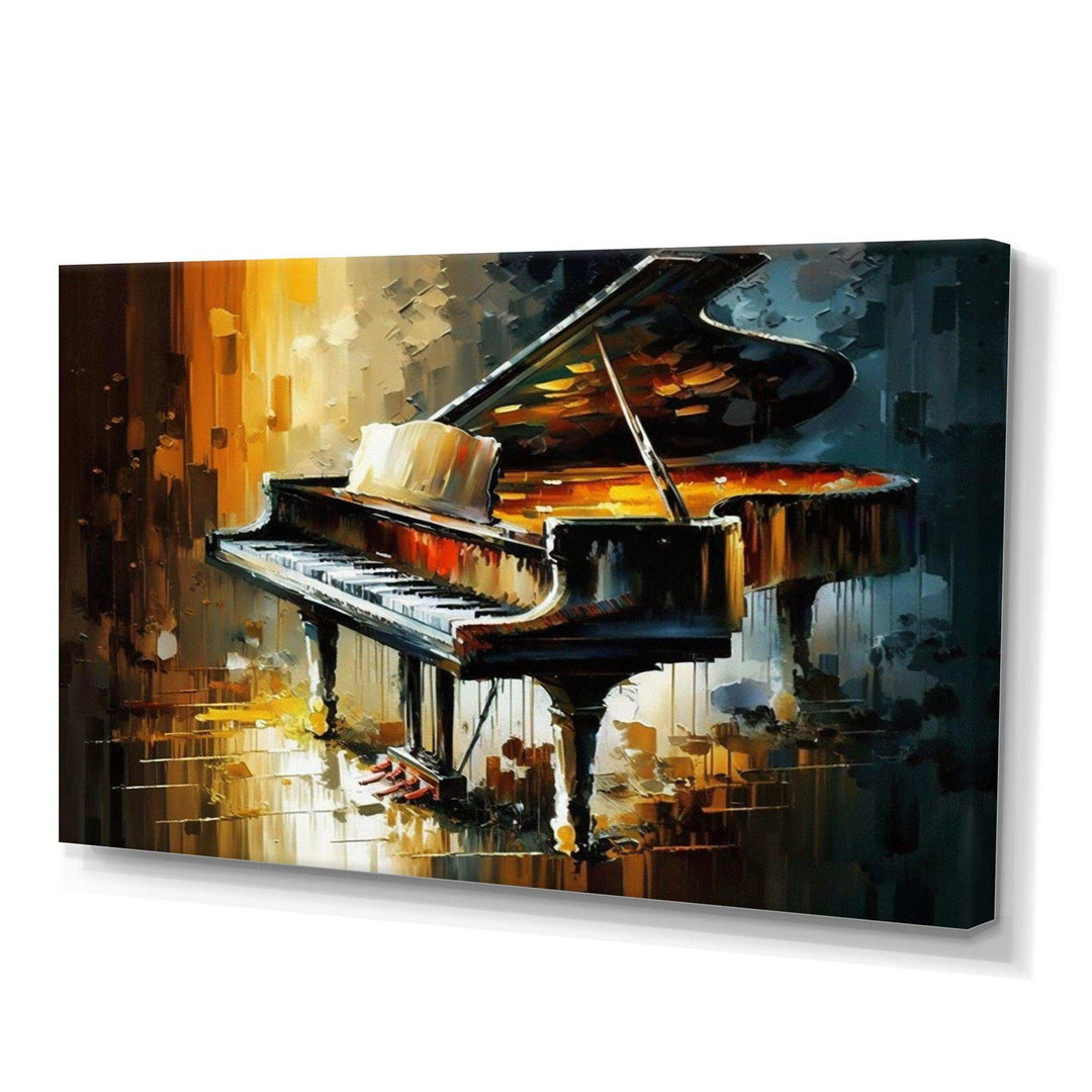 Piano On Stage - Music Canvas Wall Art