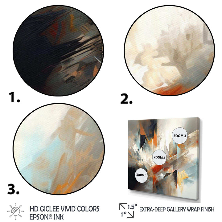 Orange And Blue Abstract Mixed Colors IV - Abstract Canvas Wall Art