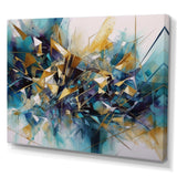 Golden Explosion Triangles III - Abstract Canvas Wall Art