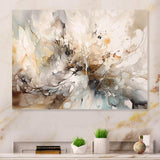 White And Grey Geometric Depths I - Abstract Canvas Wall Art