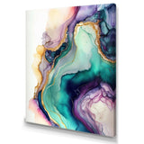 Green Purple Abstract Geode - Abstract Canvas Wall Art