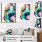 Green Purple Abstract Geode - Abstract Canvas Wall Art