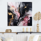 Black Gold Marble Splash II - Abstract Canvas Wall Art