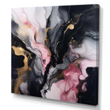 Black Gold Marble Splash II - Abstract Canvas Wall Art