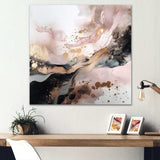 Pink Gold Texture Splash Marble IV - Abstract Canvas Wall Art