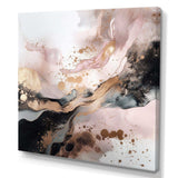 Pink Gold Texture Splash Marble IV - Abstract Canvas Wall Art