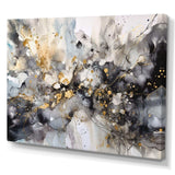 Grey Gold Delicate Abstract Brushstrokes II - Abstract Canvas Wall Art