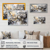 Grey Gold Delicate Abstract Brushstrokes II - Abstract Canvas Wall Art