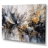 Grey Gold Delicate Abstract Brushstrokes III - Abstract Canvas Wall Art