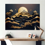 Dreamy Golden Mountain IV - Abstract Canvas Wall Art