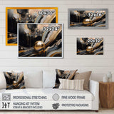 Gold And Black Marbled Euphoria II - Abstract Canvas Wall Art