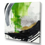 Green And Black Geometric Enchantment I - Abstract Canvas Wall Art