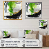 Green And Black Geometric Enchantment I - Abstract Canvas Wall Art