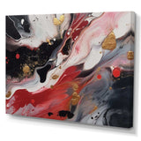 Red And Black Marble Whispers III - Abstract Canvas Wall Art