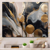 Grey And Gold Captivating Marble - Abstract Canvas Wall Art