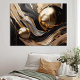 Gold And Black Captivating Marble I - Abstract Canvas Wall Art