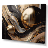 Gold And Black Captivating Marble I - Abstract Canvas Wall Art