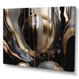 Gold And Black Captivating Marble III - Abstract Canvas Wall Art