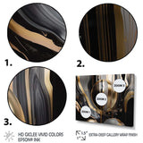 Gold And Black Captivating Marble III - Abstract Canvas Wall Art