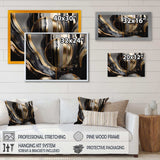 Gold And Black Captivating Marble III - Abstract Canvas Wall Art