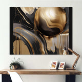 Gold And Black Captivating Marble IV - Abstract Canvas Wall Art