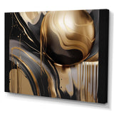 Gold And Black Captivating Marble IV - Abstract Canvas Wall Art