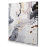 White And Grey Ripples Of Stone I - Abstract Canvas Wall Art