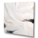 White And Gold Ripples Of Stone - Abstract Canvas Wall Art