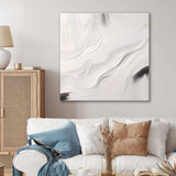 White And Grey Ripples Of Stone V - Abstract Canvas Wall Art