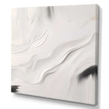 White And Grey Ripples Of Stone V - Abstract Canvas Wall Art