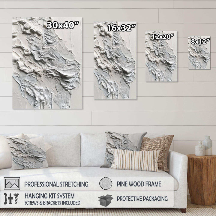 White And Tranquility Unleashed - Abstract Canvas Wall Art