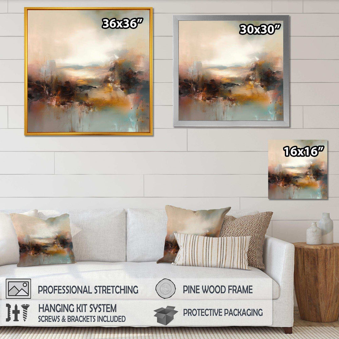Brown Abstracted Nature III - Landscapes Canvas Wall Art