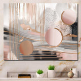 Pink Rosegold Circle Chaos IV - Abstract Canvas Wall Art