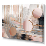 Pink Rosegold Circle Chaos IV - Abstract Canvas Wall Art